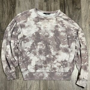 Simply Vera Vera Wang Gray and White Crew Neck Sweater